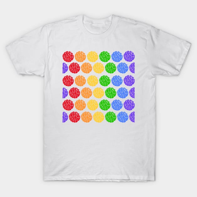 Let's Be Weird Rainbow Polka-Dots T-Shirt by Slightly Unhinged